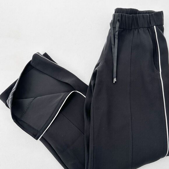 Lululemon On The Right Track Pants 4 Black Split Hem Mid Rise Relaxed Drapey - Picture 1 of 12